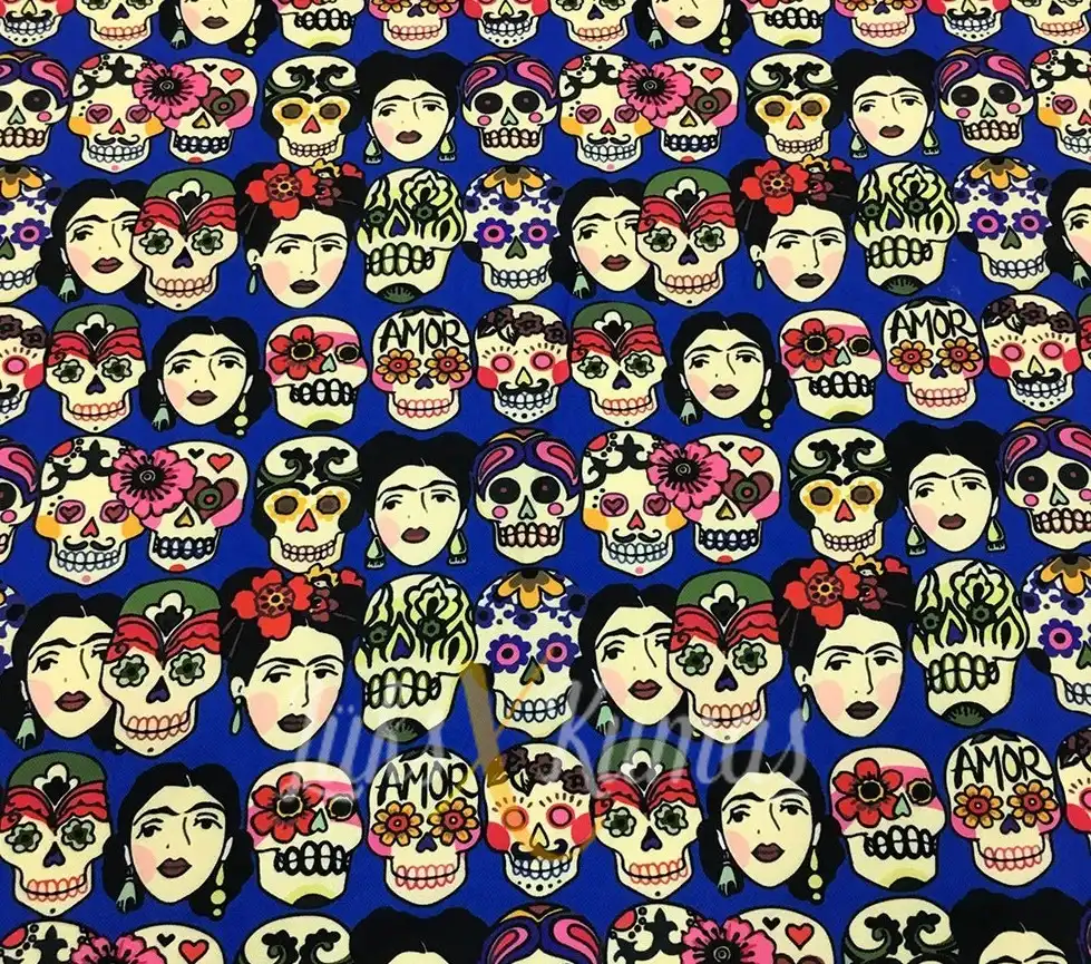 Frida Kuru Kafa Desenli Kumaş