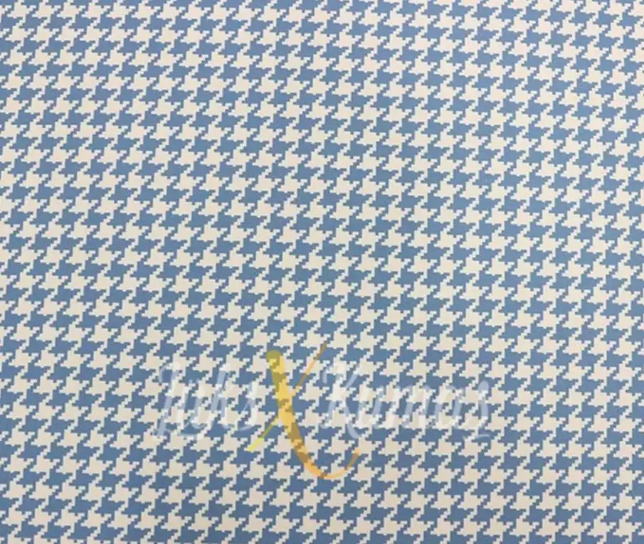 Küçük Mavi Kazayağı Desenli Kumaş
